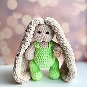 Куклы и игрушки handmade. Livemaster - original item Knitted Bunny in a jumpsuit. Handmade.