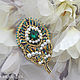 Peacock feather brooch embroidered with beads, Brooches, Krasnodar,  Фото №1