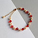 Bracelet made of beads and red crystals Beige floral (BB-SWA-RD). Bead bracelet. GALATHEA. Online shopping on My Livemaster.  Фото №2