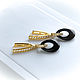 Earrings with onyx in gold with cubic Zirconia. Earrings. Solanda. My Livemaster. Фото №4