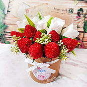 Косметика ручной работы handmade. Livemaster - original item Soap Strawberries and Roses handmade bouquet of flowers as a gift. Handmade.