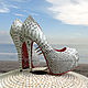 Louboutins from Python. Evening shoes Python skin high heel. Designer women's shoes from Python. Women's summer shoes made of Python leather. Fashion women shoes for summer. Louboutins from Python.
