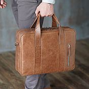 Сумки и аксессуары handmade. Livemaster - original item Men`s bag with compartment for laptop 