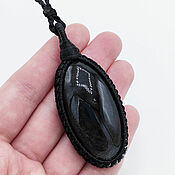 Украшения handmade. Livemaster - original item Black Obsidian Pendant Silver male Female Large. Handmade.
