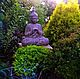 Скульптура бетонная Будда большая с фактурой дерева для дома и сада. Фигуры садовые. A Z O V   G A R D E N. Ярмарка Мастеров.  Фото №5