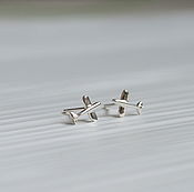 Украшения handmade. Livemaster - original item Silver stud earrings. Aircraft. Handmade.