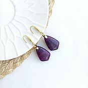 Украшения handmade. Livemaster - original item Classic Lepidolite Purple Earrings. Handmade.