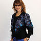 Jacket 'Flowers of Russia' blue-black - felt. Suit Jackets. studiya. Online shopping on My Livemaster.  Фото №2