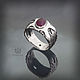 Серебряное кольцо "Наследие дракона" с рубинами, Кольца, Тбилиси,  Фото №1