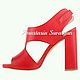 Sandals Red flower. Slingbacks. Anastasia Suvaryan обувь ручной работы. Online shopping on My Livemaster.  Фото №2