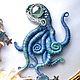Brooch ' Octopus in blue'. Brooches. Anastasiya Kozlova. My Livemaster. Фото №4