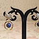 Order Stud earrings with lapis Lazuli. Handmade Jewelry. Livemaster. . Stud earrings Фото №3
