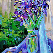 Картины и панно handmade. Livemaster - original item Oil painting Irises freshness. Handmade.