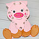 Lacing game for kids made of felt, piglet. Lacing cards. Children's mood. Online shopping on My Livemaster.  Фото №2