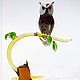 Interior arrangement the Hungry owl on stump spring. Figurines. In Glass. Online shopping on My Livemaster.  Фото №2