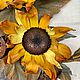 Объемная картина из кожи Подсолнухи. Панно из кожи. Картины. Светлана Ланская. Ярмарка Мастеров.  Фото №8