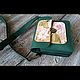 Маленькая кожаная сумочка с тиснением "Водяные лилии". Клатчи. Deep-vision. Ярмарка Мастеров.  Фото №5