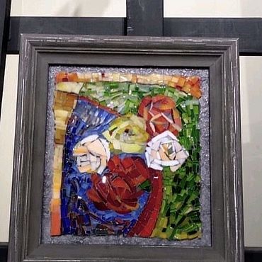 Картины и панно ручной работы. Ярмарка Мастеров - ручная работа Мозаика "Лентуловские розы". Автор: Юлия Придиус.. Handmade.