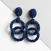 Украшения handmade. Livemaster - original item Earrings Rings: Blue Rings. Handmade.