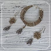 Украшения handmade. Livemaster - original item Set of crystal beads jewelry (bracelet earrings). Handmade.