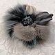 Order The fur brooch 'Flower' on the pin in shades of gray. vjazanie-meh. Livemaster. . Brooches Фото №3