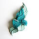 Capri Leather Flower Brooch Capri Turquoise Mint Sea Wave. Brooches. De-Si-Re. Online shopping on My Livemaster.  Фото №2