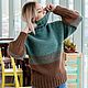 Women's hand-knitted sweater with a gradient of natural yarn. Sweaters. lfrisa. My Livemaster. Фото №4