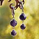 Silver earrings with charms from charoite. Earrings. kvk1. My Livemaster. Фото №4