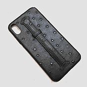 Сумки и аксессуары handmade. Livemaster - original item Genuine ostrich leather case, for Apple iPhone XS Max.. Handmade.