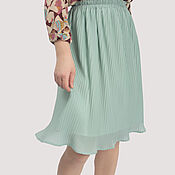 Одежда handmade. Livemaster - original item Pleated chiffon minty skirt. Handmade.
