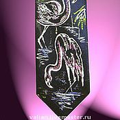 Аксессуары handmade. Livemaster - original item Tie - mascot Flamingo. Narrow and classic. Original painting.. Handmade.