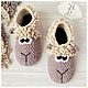 Тапки вязаные на войлочной подошве «Барашки». Тапочки. Sunny_funny_gifts. Интернет-магазин Ярмарка Мастеров.  Фото №2