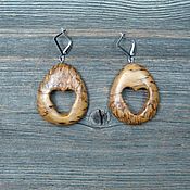 Украшения handmade. Livemaster - original item Earrings made of Karelian birch. Handmade.