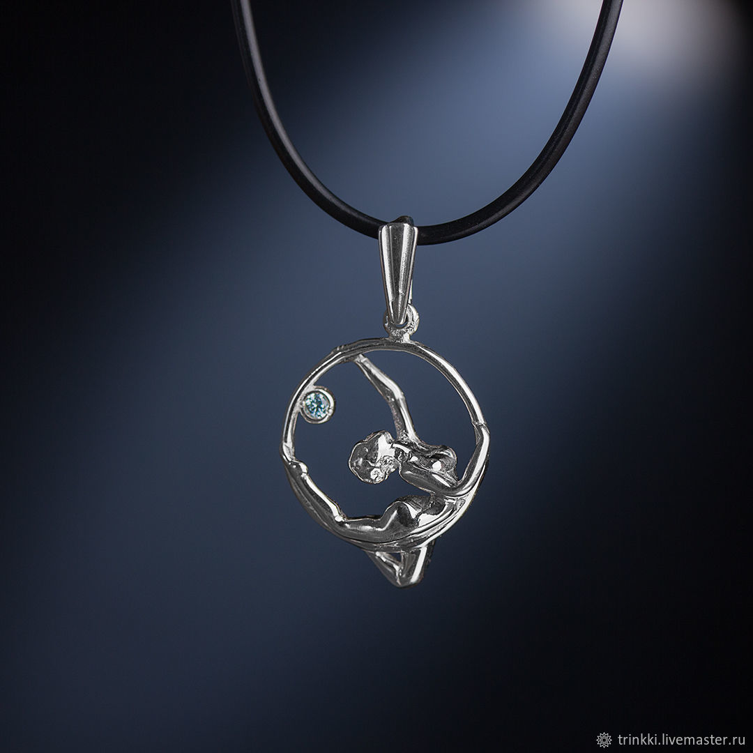 Aerial Hoop (Aerial hoop), a pendant of silver. Gift to the lover of dance, pole dance, exotic...
