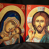 Картины и панно handmade. Livemaster - original item Icons of the Savior and the Mother of God 