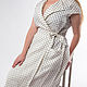 Women's linen wrap dress polka dot with 2 pockets with bow. Dresses. megonda. Online shopping on My Livemaster.  Фото №2