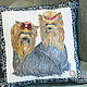 Cushion batik 'Yorkie'. Pillow. Handmade studio - Anna Aleskovskaya. Online shopping on My Livemaster.  Фото №2