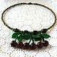  Ripe cherries. Macrame necklace with jasper, Necklace, Astrakhan,  Фото №1