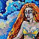 Картина маслом на холсте "Русалка" Фэнтези декор. Картины. Картина от Ани. Ярмарка Мастеров.  Фото №4