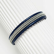Скандинавский плетеный браслет-намотка из серебряной нити Wilma