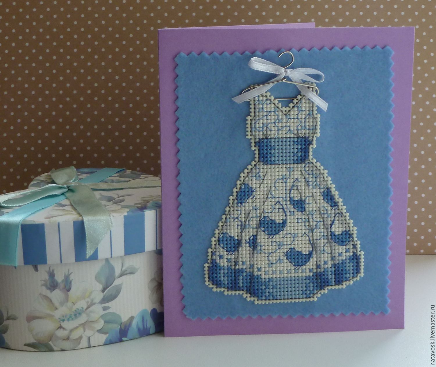 Cross stitch postcard Summer dress, Cards, Rostov-on-Don,  Фото №1