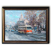 Картины и панно handmade. Livemaster - original item Dubininskaya street. Moscow / 60h80 cm / urban landscape in oil. Handmade.