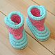 Knitted shoes Booties boots with plush, children's shoes, the color pink. Babys bootees. Natalia Derina - Knitted Shoes (denatal). Online shopping on My Livemaster.  Фото №2