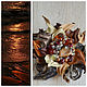 Leather brooch in boho style, decoration in the hair Amber beach, Brooches, Lyubertsy,  Фото №1