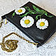 Women's black bag with leather flowers white daisies in DG style. Classic Bag. flowersstyle (flowersstyle). Online shopping on My Livemaster.  Фото №2