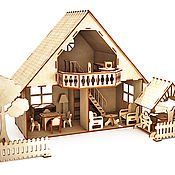 Куклы и игрушки handmade. Livemaster - original item Dollhouse with furniture, fence and gazebo. Handmade.