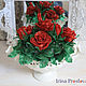 A bouquet of roses bead. Table arrangement of flowers with a vase, Bouquets, Moscow,  Фото №1