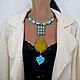 Choker necklace with large pendant ' a drop of sun', Necklace, Voronezh,  Фото №1