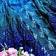 Шаль "Замерзшие листья" с люрексом, синяя. Шали. Makushka_knits. Ярмарка Мастеров.  Фото №4