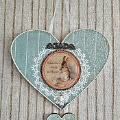 Panel frame with an Angel,vintage blue